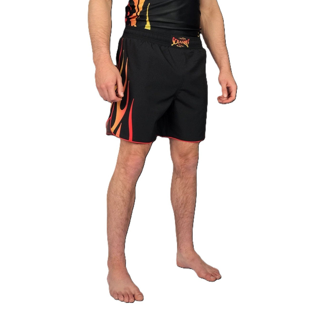 Scramble 1998 Fire MMA Fight Shorts Black-Orange
