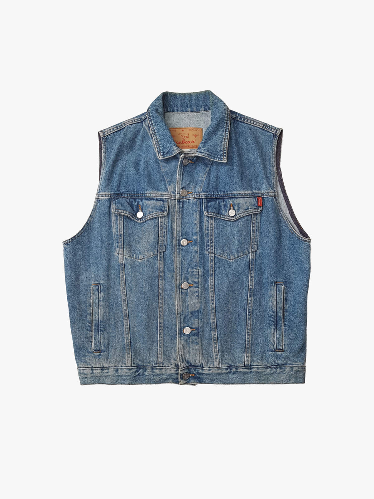Ice Bear chaleco vaquero vintage XL