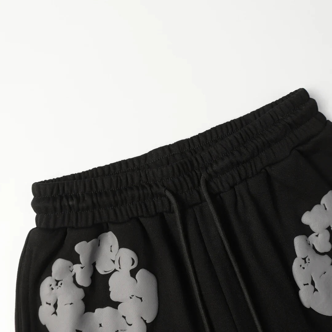DENIM TEARS BLACK GREY SHORT SET