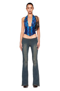 CELESTINA CORSET - BLUE : PLAID