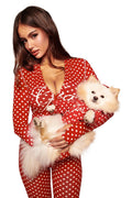 BLARE BEST FRIEND DOG HOODIE - RED POLKA DOT