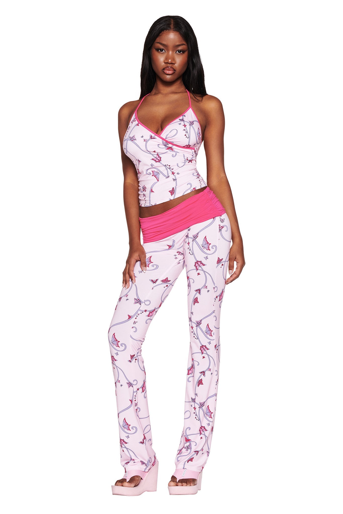 JANNIS PANT - PINK : BUTTERFLY RIBBON