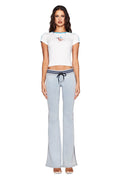 JENNIE TOP - WHITE : SKY BLUE