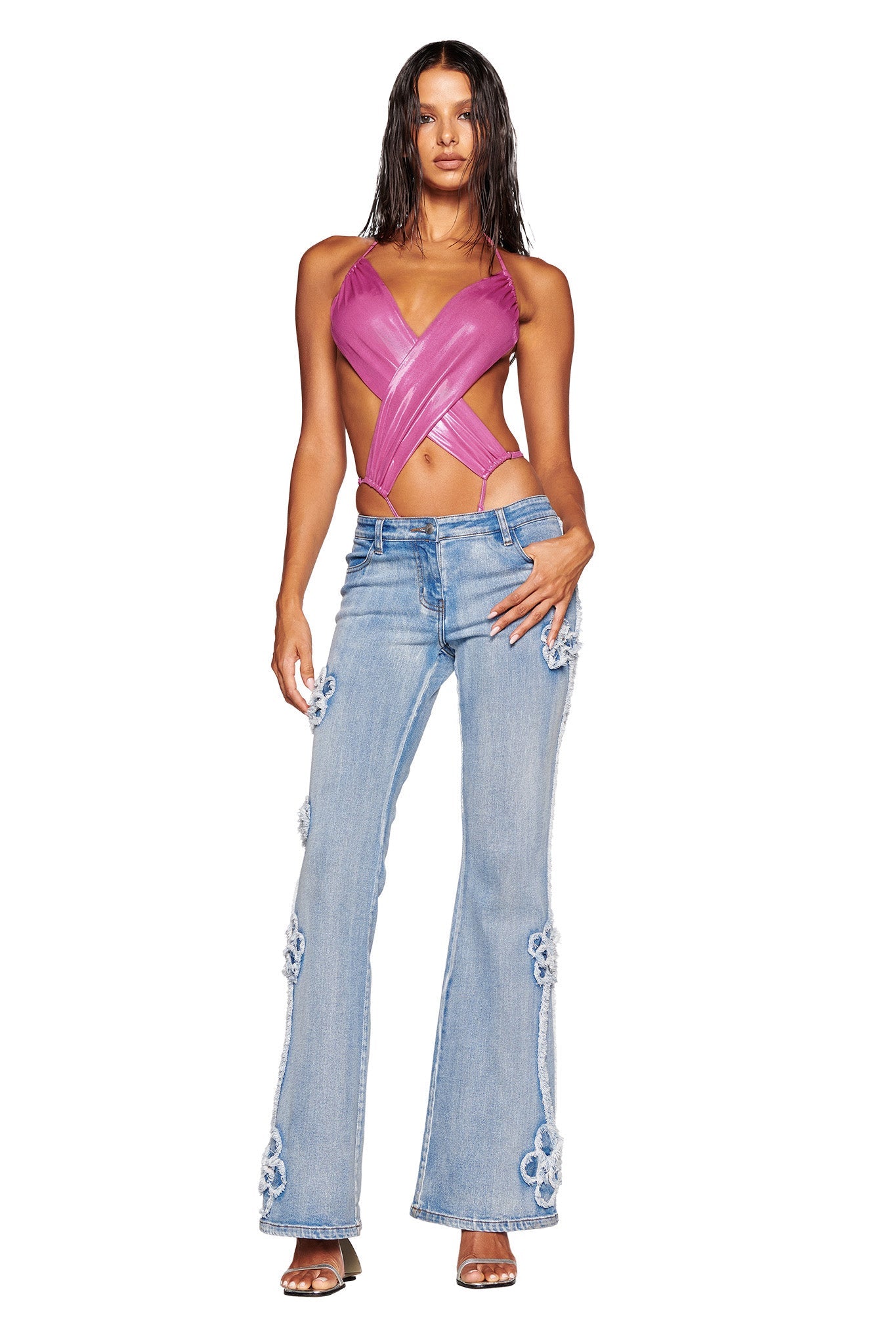 ALUNA BODYSUIT - PINK : METALLIC