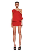 GISELLE SHORT SLEEVE MINI DRESS - RED