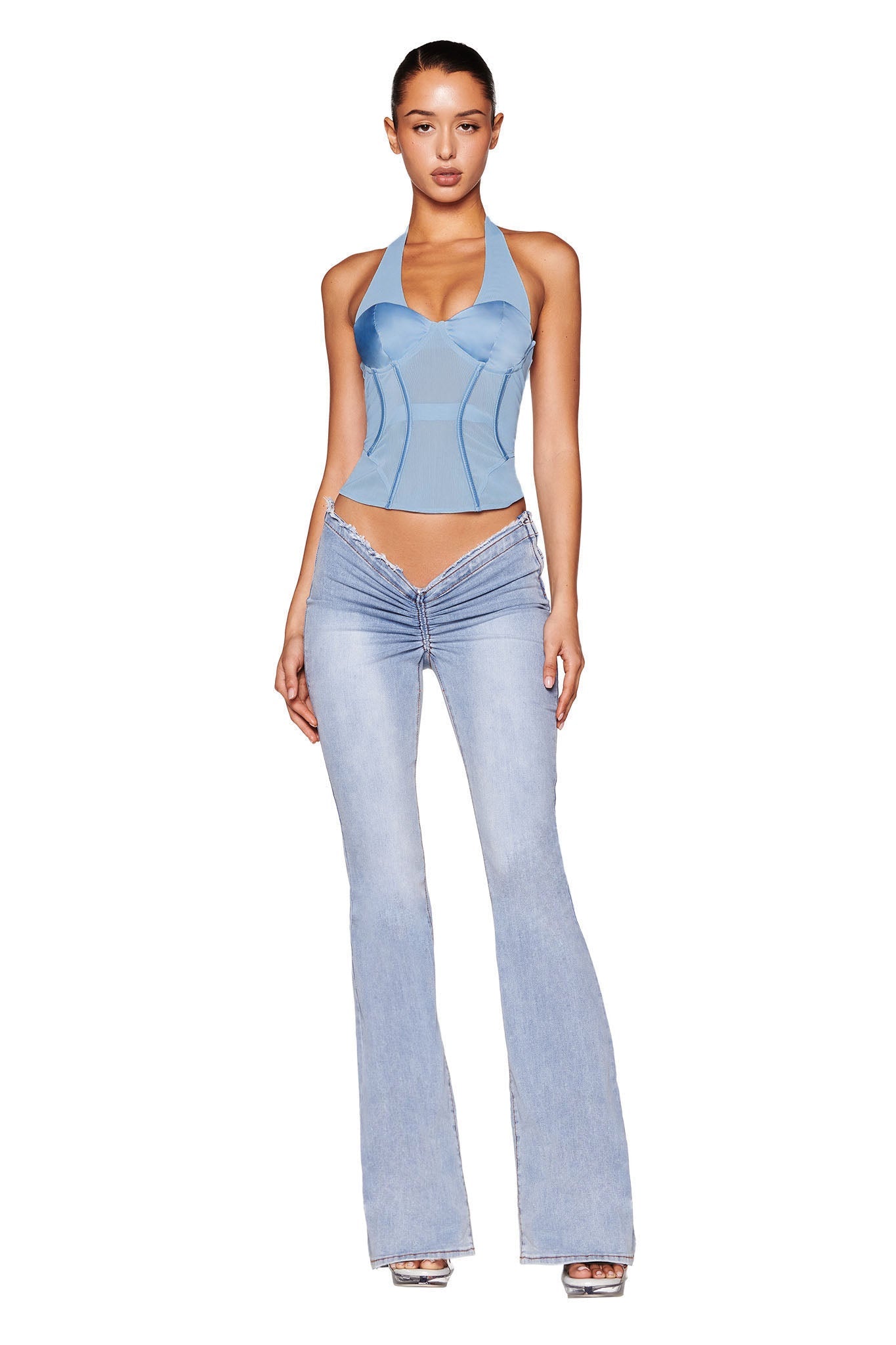 LOLA CORSET TOP - BLUE : BABY BLUE