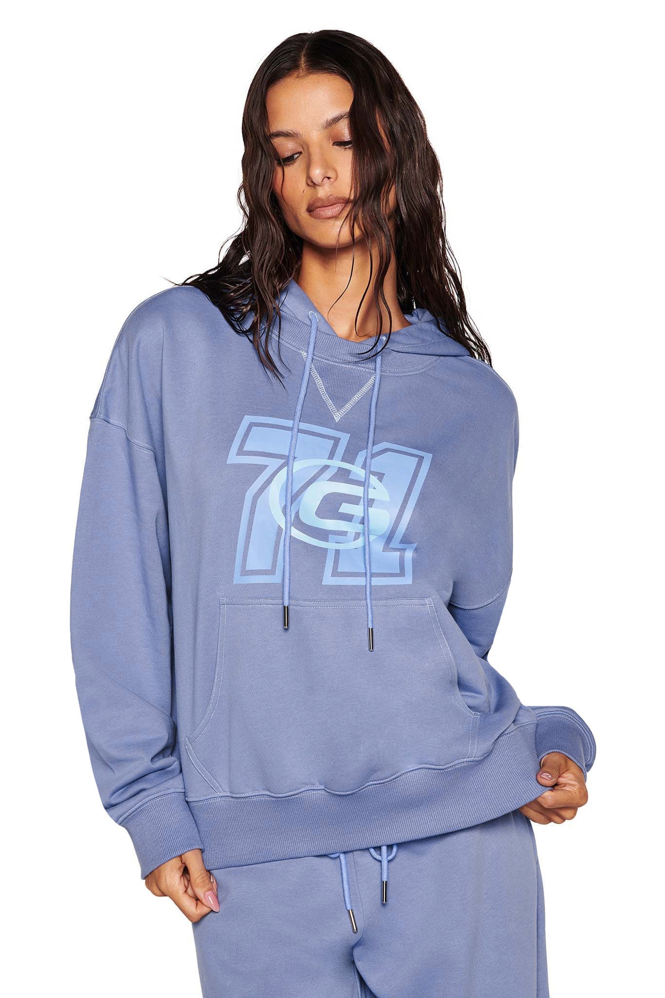 SPENCER HOODIE - BLUE : GREY BLUE
