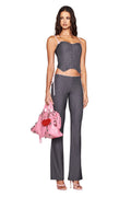 FLORIAN CORSET - GREY : GREY PINSTRIPE