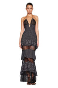 PEARL MAXI DRESS - BLACK : POLKA DOT