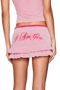 MICHELLE VELOUR MINI SKORT - PINK