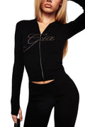 BLARE KNIT HOODIE - BLACK
