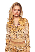 I.AM.GIA X VON DUTCH KAMERON VELOUR JACKET - LEOPARD