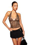 GEM HALTER TOP - LEOPARD