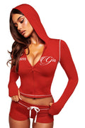 BLARE PANELLED HOODIE - RED
