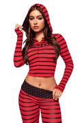 BLARE HOODIE - RED AND BLACK STRIPE
