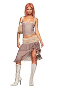 SEPHI MIDI SKIRT - MUSHROOM STRIPE