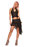 ISOLAE ASYMMETRICAL MINI SKIRT - BLACK