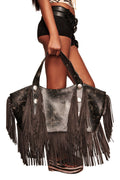 CHROMA FRINGE BAG - BLACK