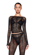 SYBIL TOP - BLACK : ZEBRA