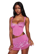 NYSSA 2.0 METALLIC BUSTIER SET - PINK