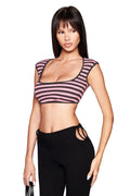 RICA TOP - PINK AND GREY