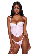 JENNY 2.0 BUSTIER SET - PINK : PINK GINGHAM