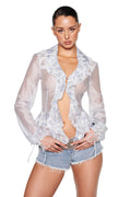 OPAL TOP - WHITE : MIXED PRINTS