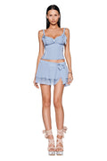 QUEENIE TOP - BLUE : STEEL BLUE