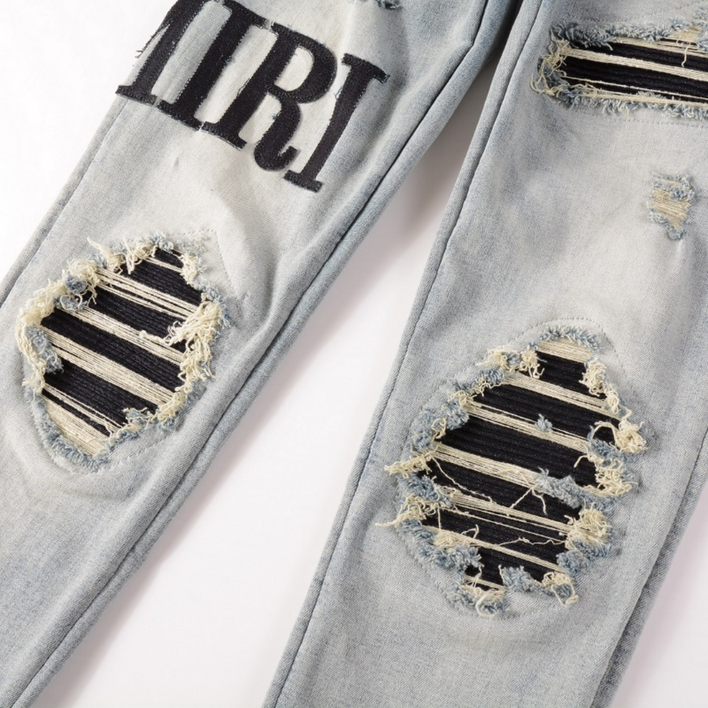AMR BLACK LOGO JEANS