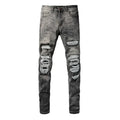 GREY LEATHER JEANS