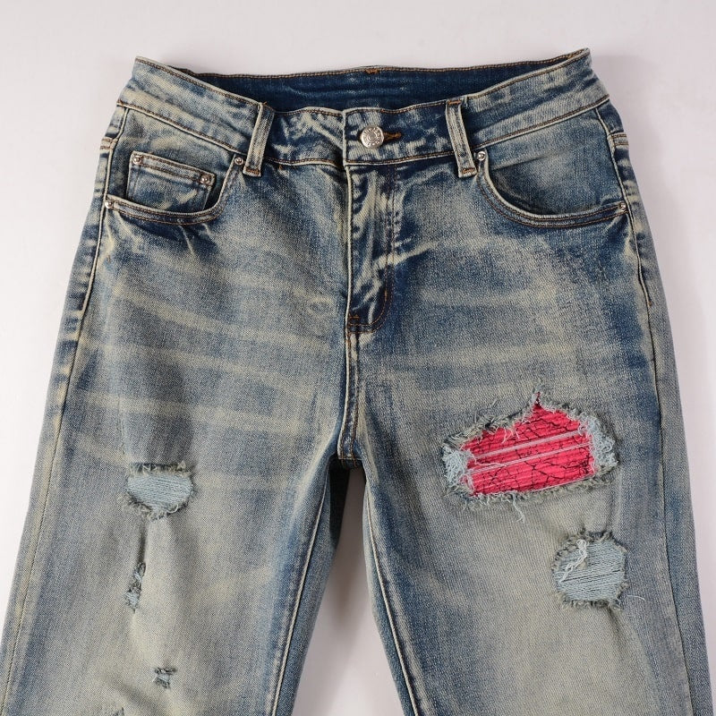 PINK PATCH JEANS