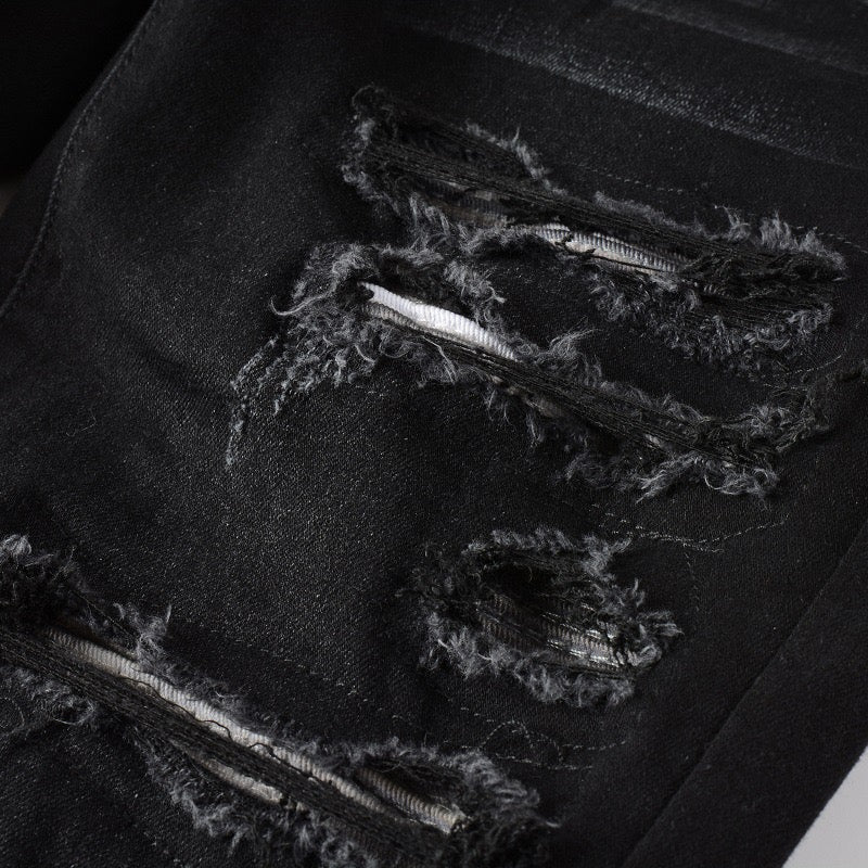GREY PATCH JEANS