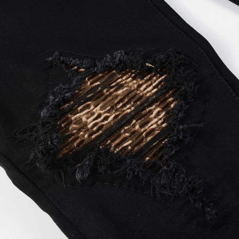 LEOPARD PATCH JEANS