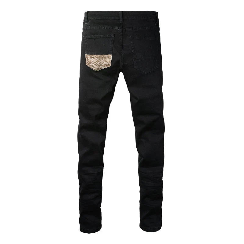 LEOPARD PATCH JEANS