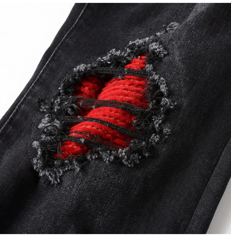 RED PATCH JEANS