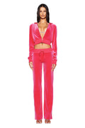 STACEY VELOUR HOODIE - PINK : HOT PINK