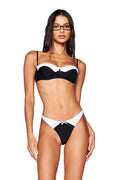 DION TUXEDO BIKINI TOP - BLACK : WHITE