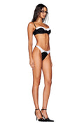 DION TUXEDO BIKINI BOTTOM - BLACK : WHITE