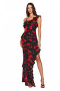 JULIETTA MAXI DRESS - BLACK PRETTY PETAL