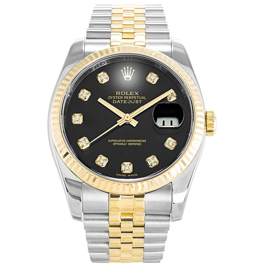 Rolex Datejust dos tonos Negro