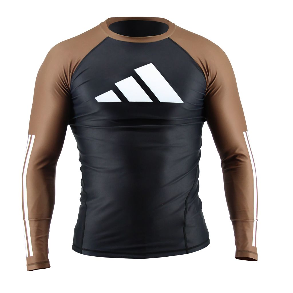 adidas IBJJF LS Rashguard Black-Brown