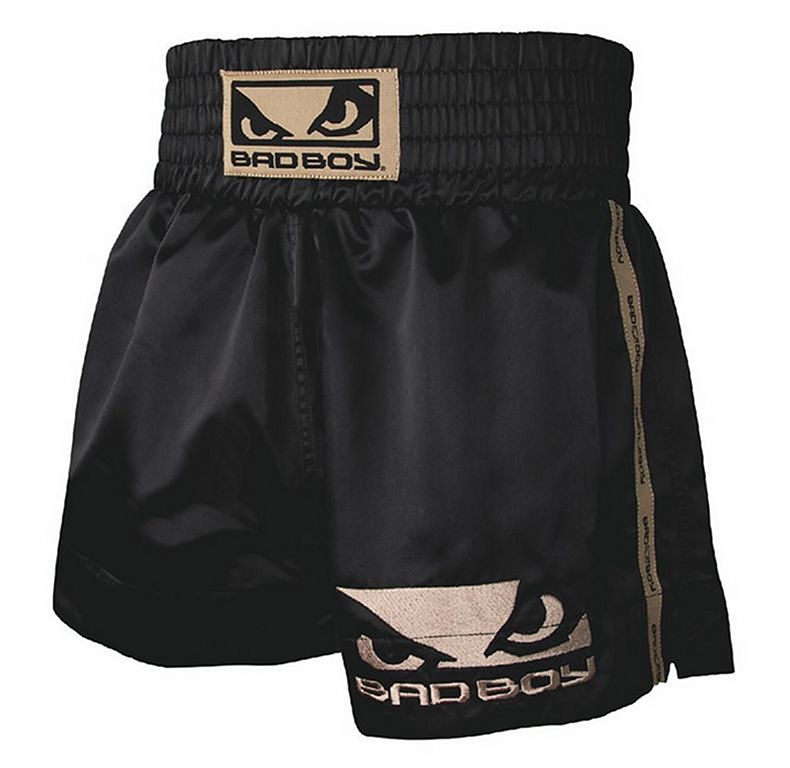 Bad Boy Eyes Muay Thai Shorts Black-Gold