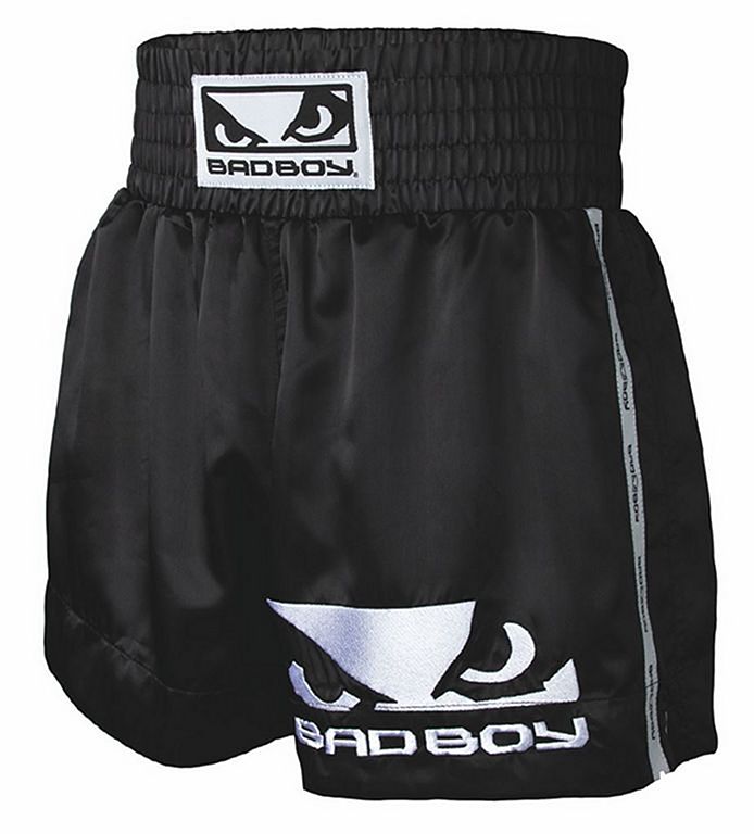 Bad Boy Eyes Muay Thai Shorts Black-White