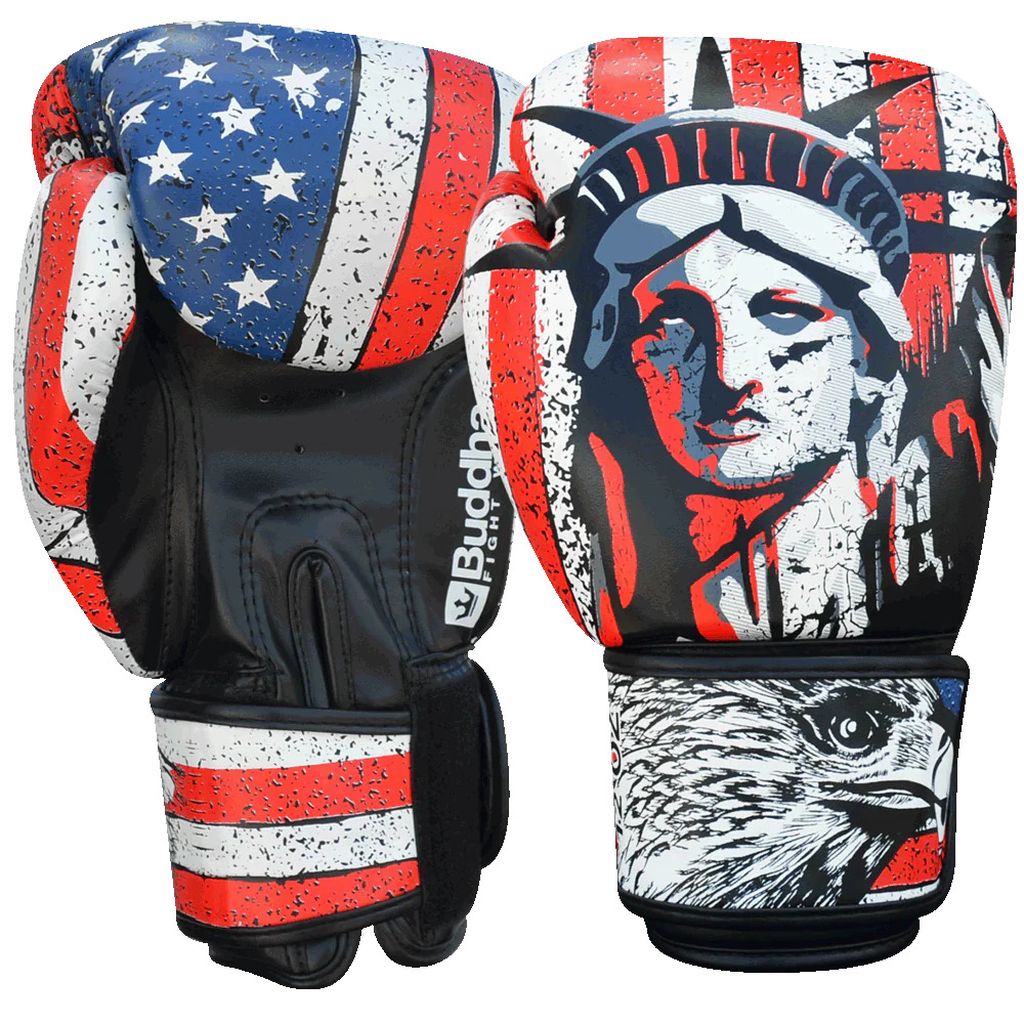 Buddha USA Boxing Gloves White-Red