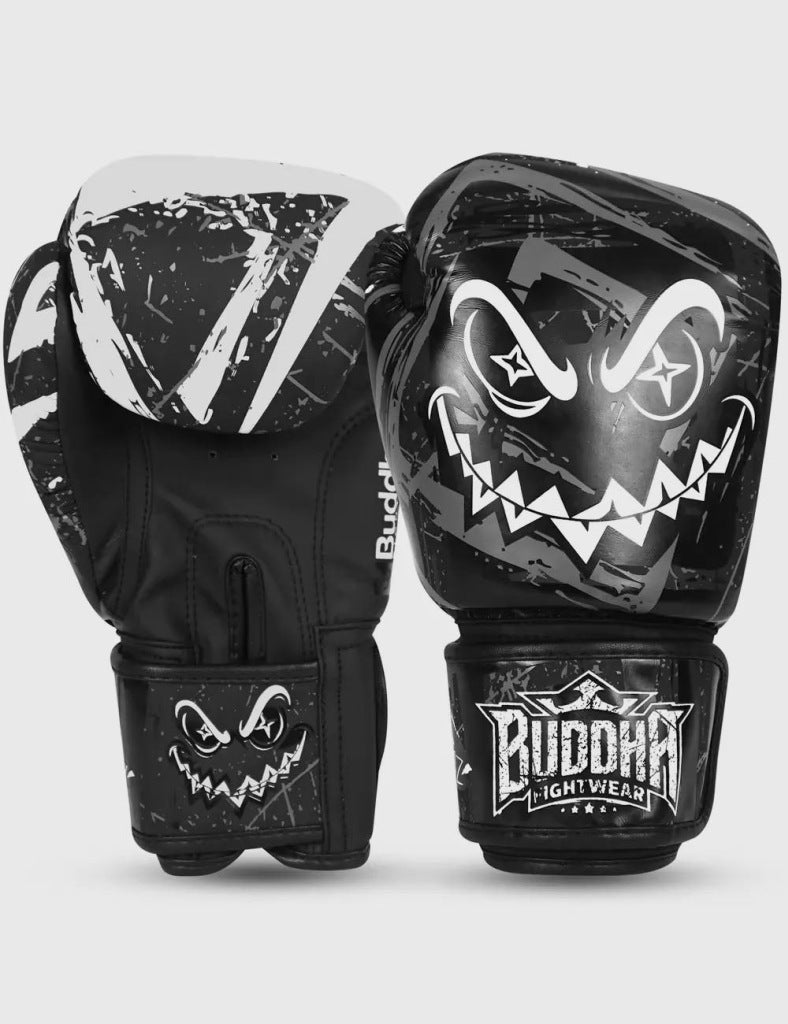 Buddha Creepy Boxing Gloves White-Black