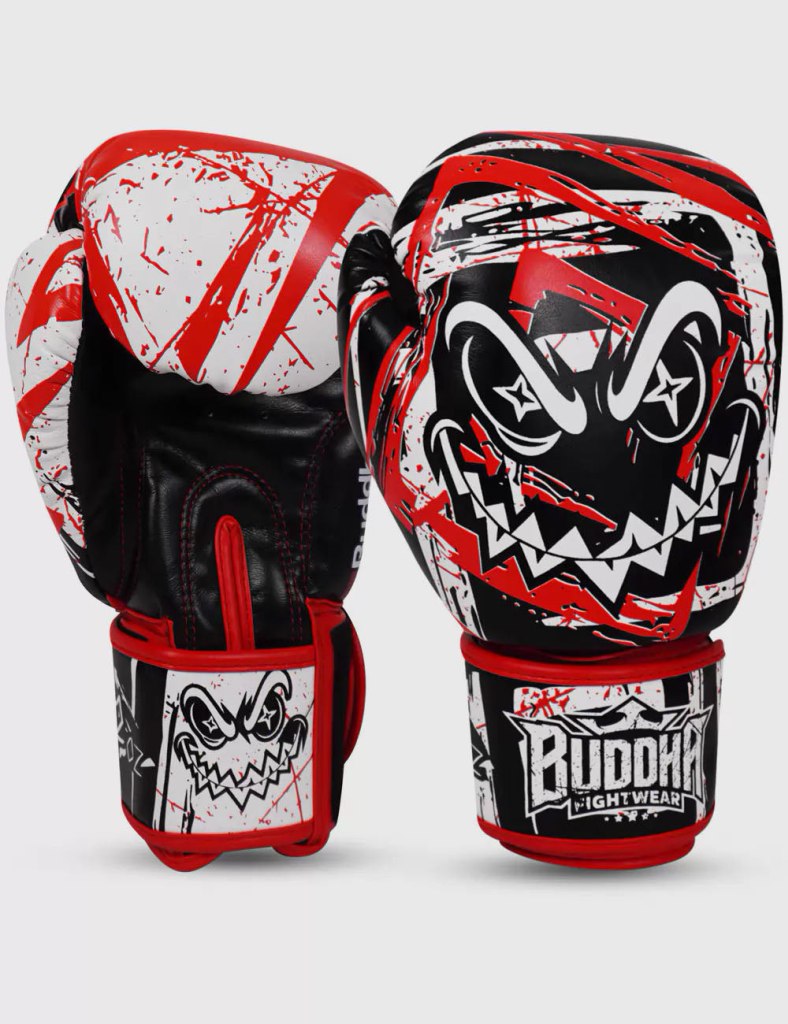Buddha Creepy Boxing Gloves White-Black