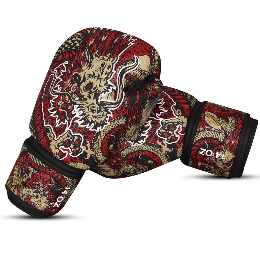 Buddha Fantasy Dragon Boxing Gloves Red