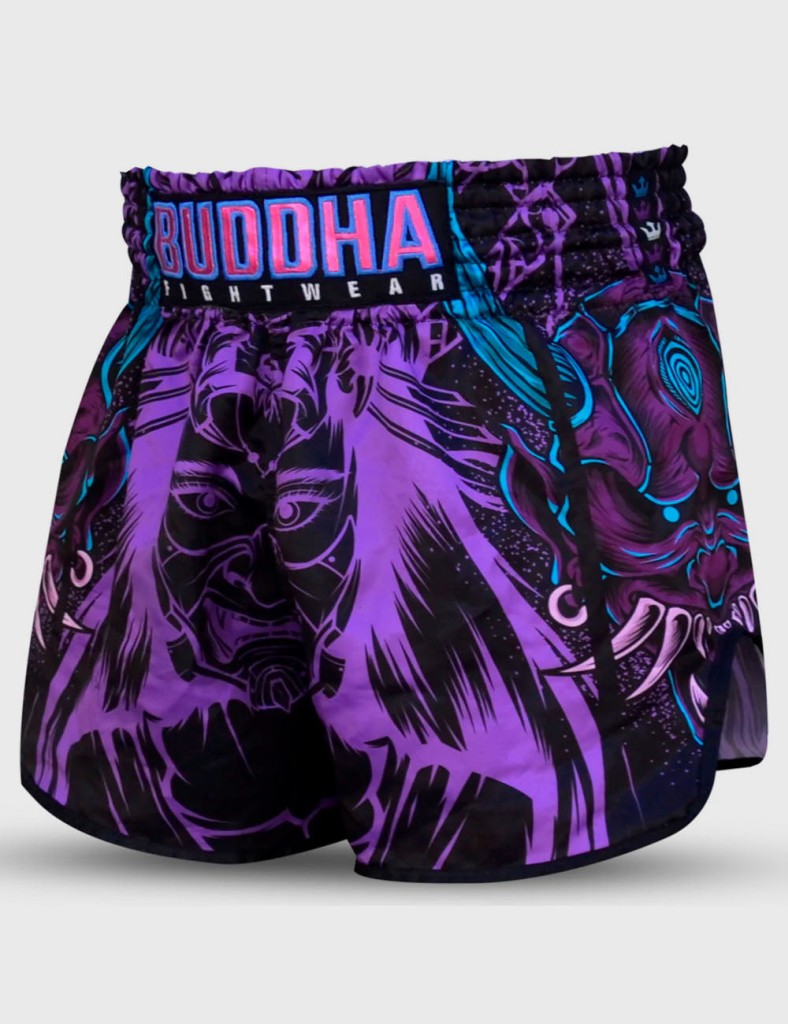 Buddha Luzbel Muay Thai Shorts Purple-Blue
