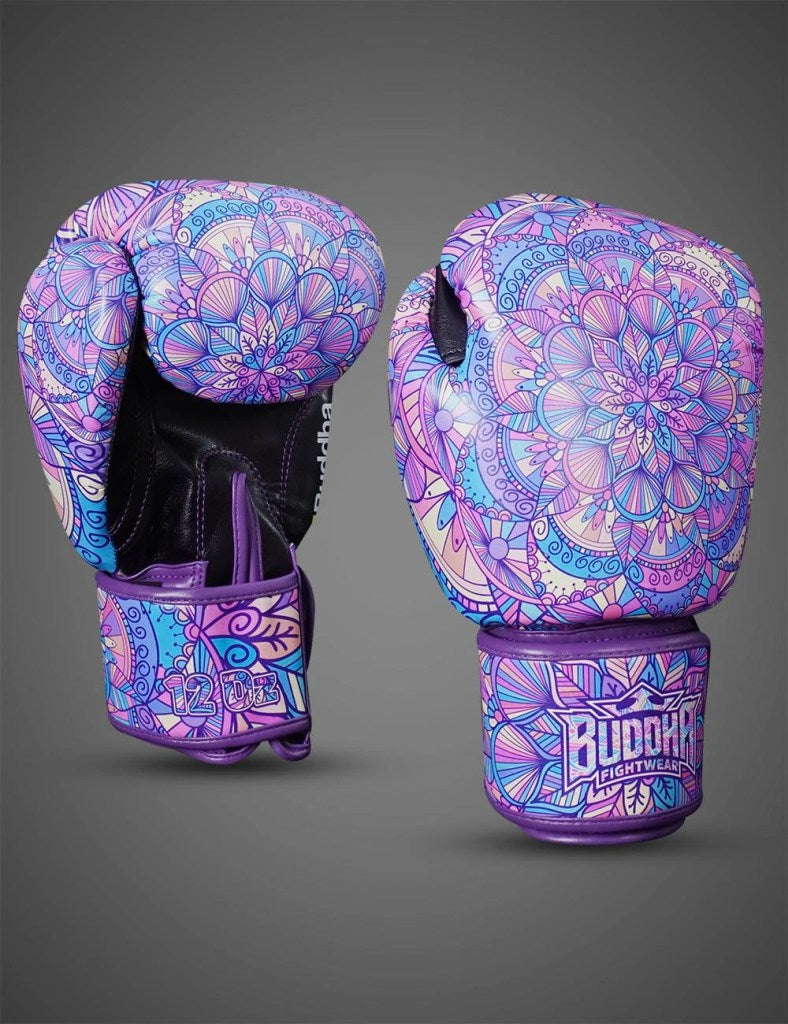 Buddha Mandala Boxing Gloves Pink-Purple