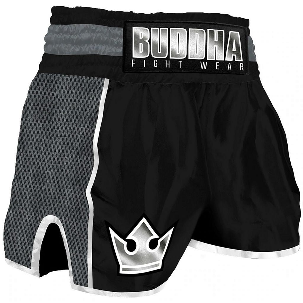 Buddha Retro Premium Muay Thai Shorts Black-Gold